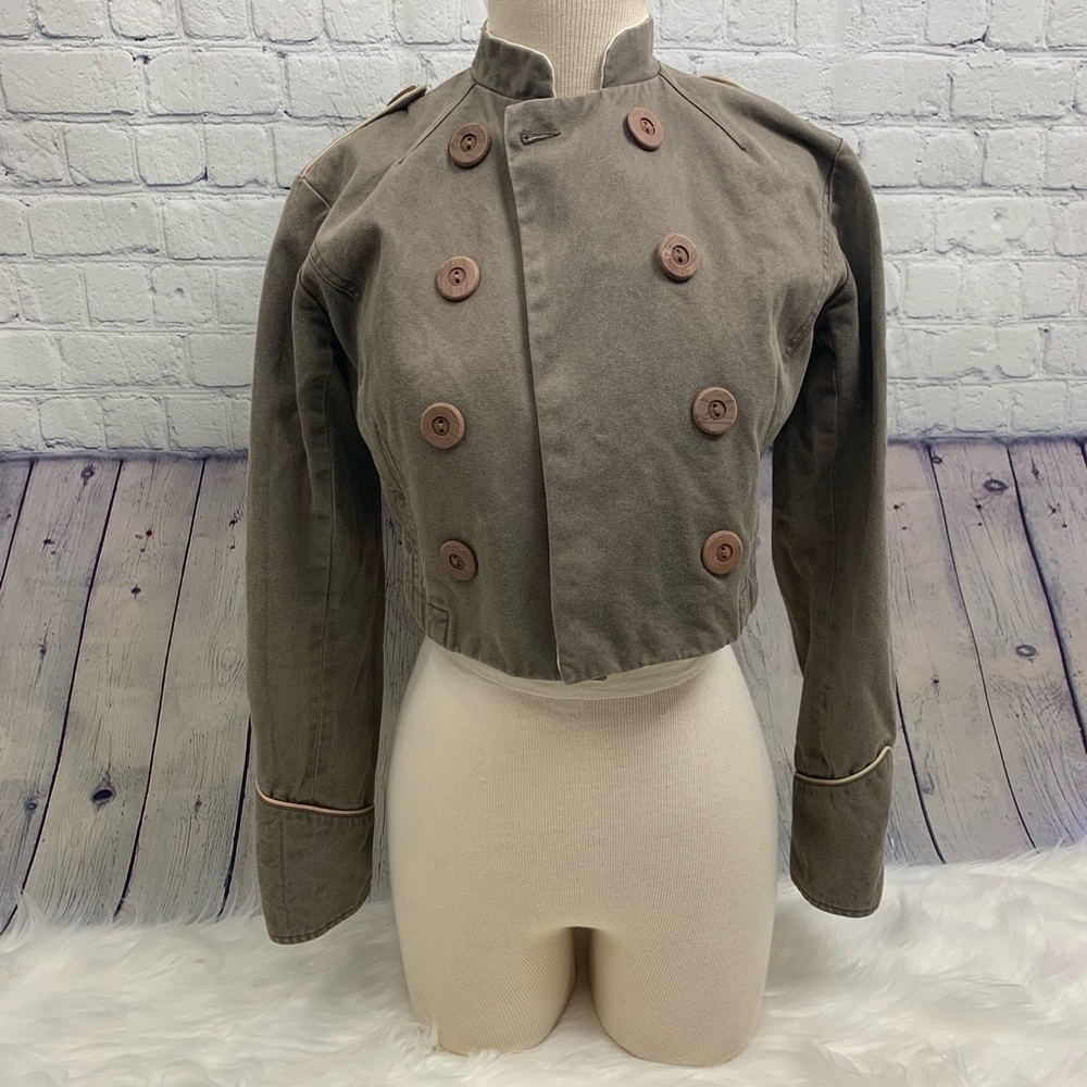 EDUN Crop Military Jacket S